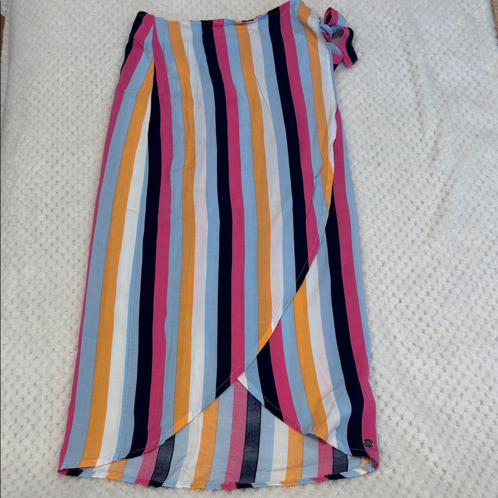Roxy Asymmetrical Striped Skirt - Multicolor